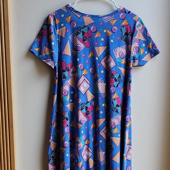 LuLaRoe 80s Geometric Print Midi Dress Size Medium - Picture 15 of 15